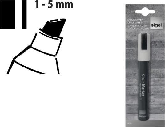 Actual product image Sigel Artverum chalk marker 20 Round (1-2 mm) (White, 5 mm, 1 x)