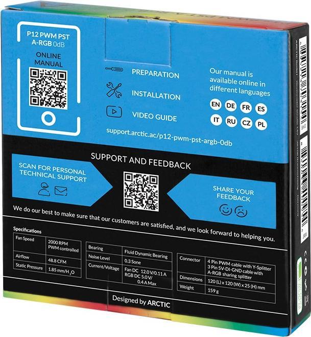 Actual product image Arctic F12 PWM PST Value Pack (120 mm, 5 x)