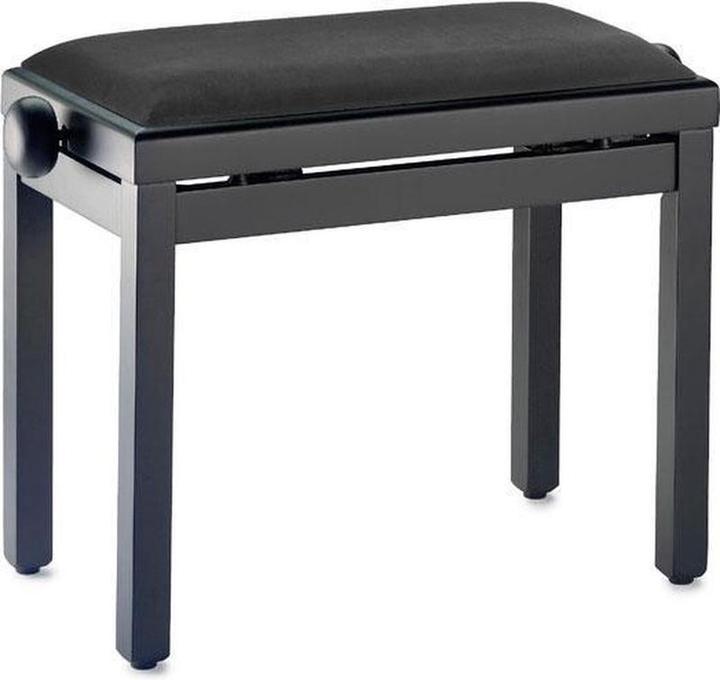 Actual product image Stagg PB39 BKM SVBK - Piano bench, zwart, zwarte fluwelen zitting - zwart