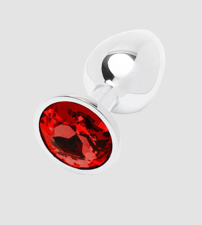 Produktbild Amorana Secret shine Butt Plug silver with red crystal