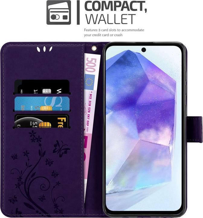 Produktbild Cadorabo Hülle für Samsung Galaxy A55 mit Blumen Muster (Samsung Galaxy A55)