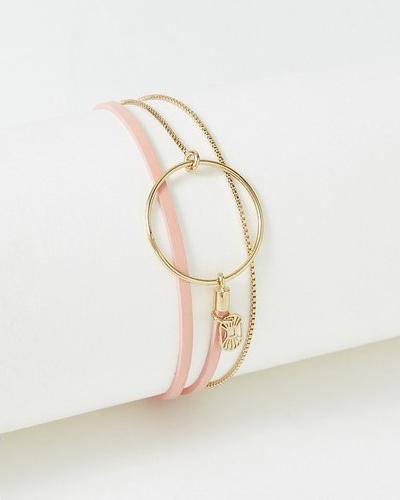 Flowers Forzoé Nolah-Armband – Messingplatte – Echtes Leder