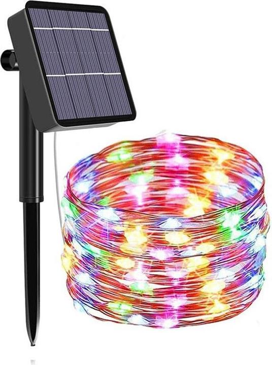 Image du produit Hermex Guirlande lumineuse à LED de 22m Chaîne lumineuse solaire Éclairage de jardin RGB (22 m)