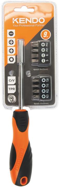 Immagine prodotto Kendo Set di portabit con cricchetto (PZ1, PZ2, PH1, SL6, T20, T15, PH2, SL5)