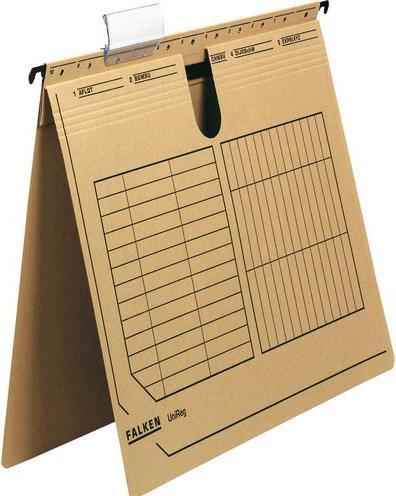 Image du produit Falken 25 dossiers suspendus UNIREG Carton brun natron 1 x agrafage commercial (A4, 1 x)