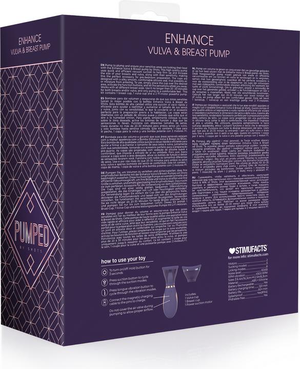 Immagine prodotto Doc Johnson Enhance - Automatico - 13 velocità - Silicone - Pompa per vulva e seno ricaricabile