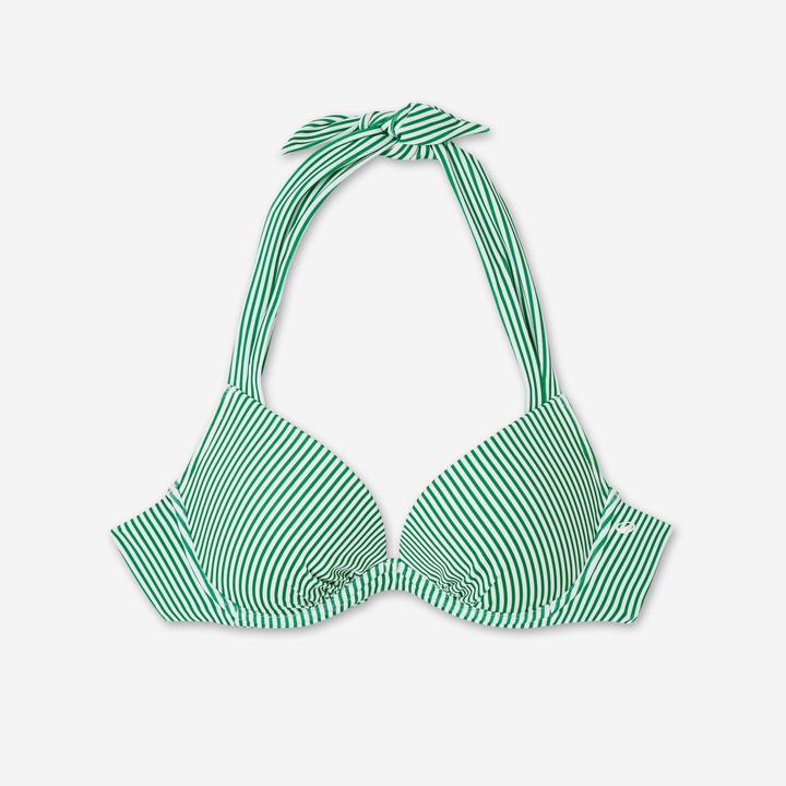 Immagine prodotto Olaian Bikini-Oberteil Surfen Damen Push-Up Elena grün/weiss (75 C)