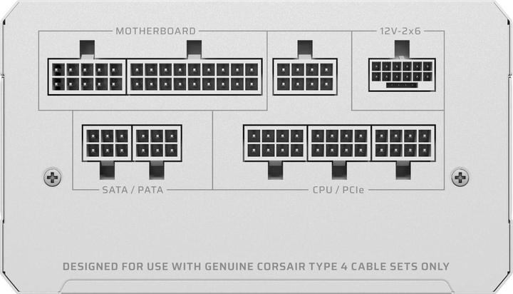 Actual product image Corsair PSU RMe White 1000W 80+Gold FM ATX3.1 2025 (1000 W)