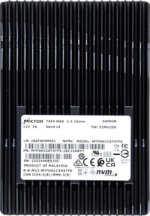 Produktbild Micron 7450 MAX NVMe U.3 SSD (6400 GB, 2.5")