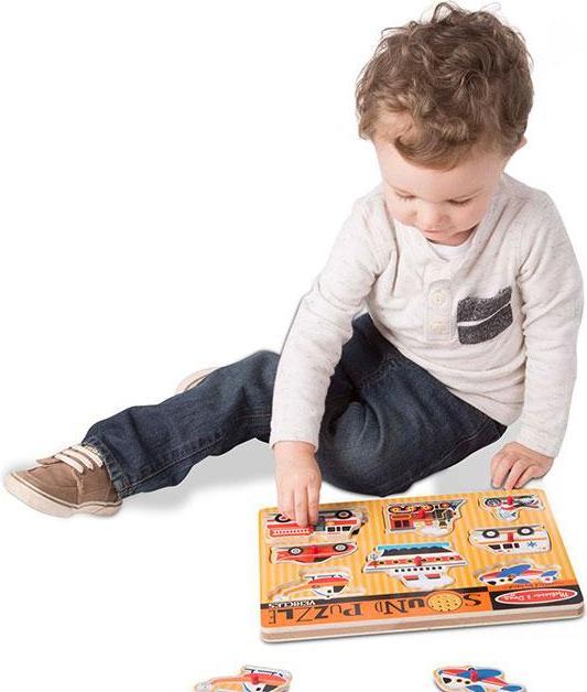 Actual product image Melissa & Doug Sonore Bois Vehicules (8 pieces)