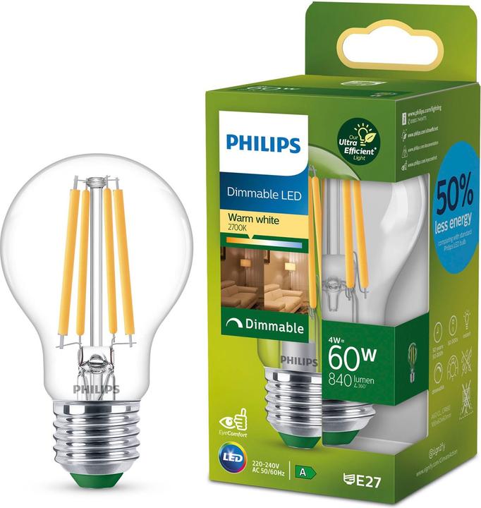 Actual product image Philips Ultra Efficient (E27, 4 W, 840 lm, 1 x, A)