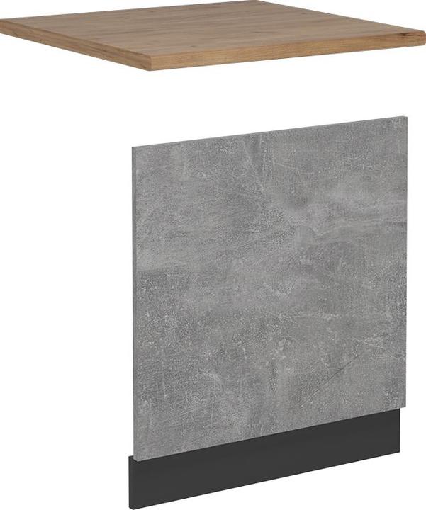 Actual product image Vicco Dishwasher front panel R-Line, Concrete/Anthracite, 60 cm, WT Oak