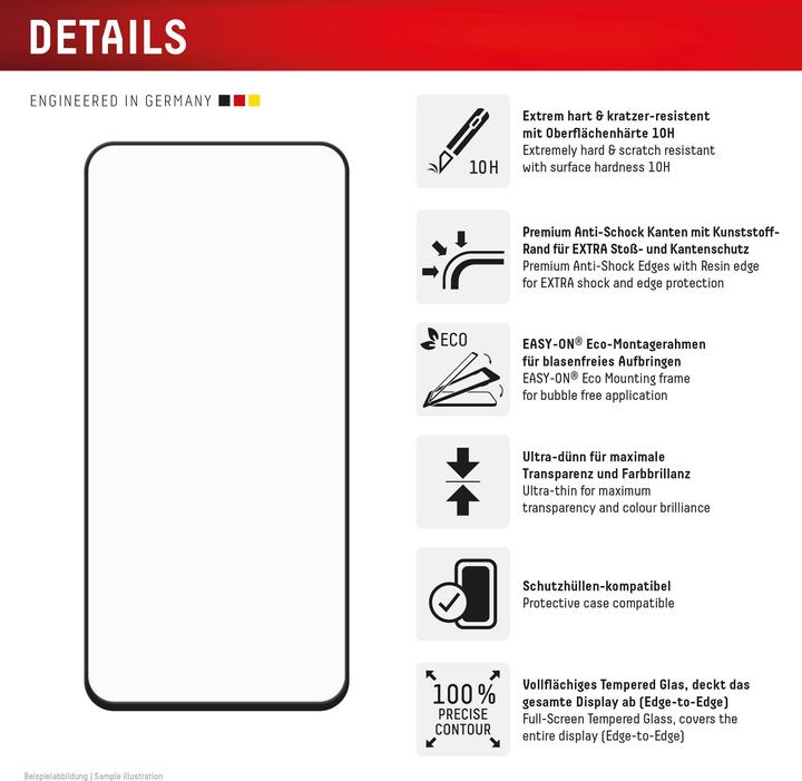 Image du produit Displex Premium Glass, Full Cover Panzerglas (1 pièce(s), Samsung Galaxy S24 FE)