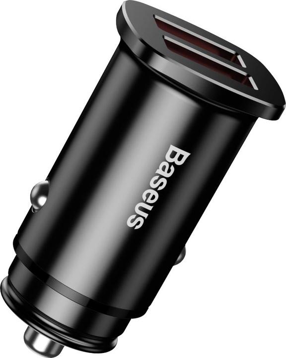 Image du produit Baseus Square metal A+A 30W Dual QC3.0 Quick Car Charger Noir