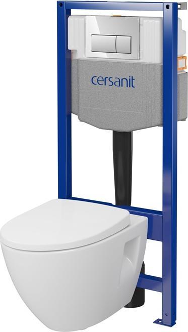 Productafbeelding Cersanit WC-SET S701-774 MET FRAME +CHROME KNOP