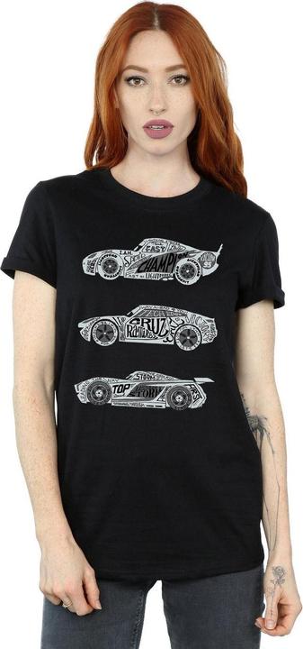Immagine prodotto Disney Cars Text Racers Maglietta Ampia Donna (3XL)