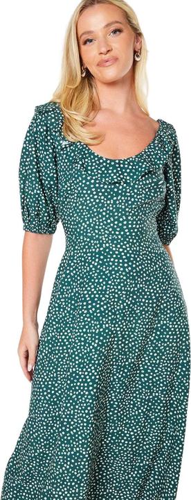 Actual product image Dorothy Perkins Womens/Ladies Spotted Ruffle Neck Midi Dress (36 D)