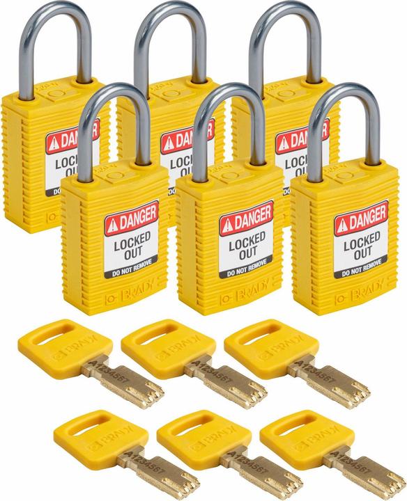 Immagine prodotto Brady SafeKey Lucchetti compatti in nylon con grillo in alluminio per applicazioni di blocco