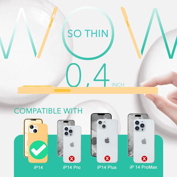 Actual product image Nalia Liquid silicone case with MagSafe function & 2x display protection glass (Apple iPhone 14)