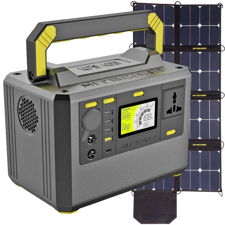 Nitecore NPS400 Power Station 117000mAh and FSP100 foldable solar panel with max. 100W (421.20 Wh)