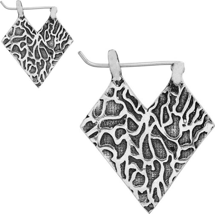 Produktbild Star Piercing Ohrring silber verdrehte Lava Herz (Messing)