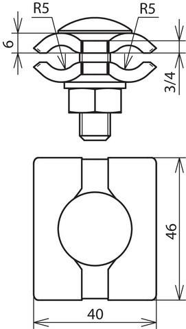 Actual product image Dehn Parallel connector f. round t. 306020 7-10 with equal diameters