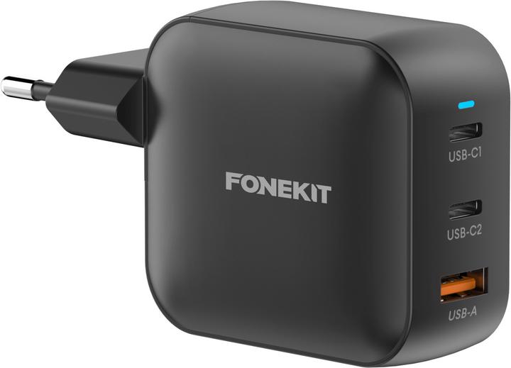Actual product image FoneKit GaN PD 100W Power Adapter, USB-C + USB-A, black (100 W)