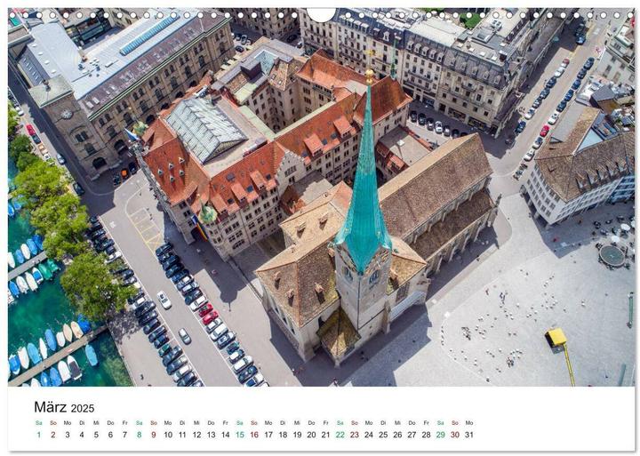 Produktbild Luftbildkalender Zrich (Wandkalender 2025 DIN A3 quer), Monatskalender (A3, Deutsch)