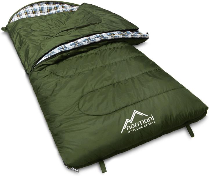 Image du produit Normani Sac de couchage 4 en 1 "Antarctica" (fermeture éclair à droite) Olive (220 cm)