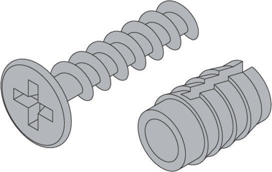 Image du produit Hettich Spreizmuffe m. Topfbefestigungsschraube fr Scharniere, 5mm / 3,5 x 13 mm, 40 Stck (40 pcs)