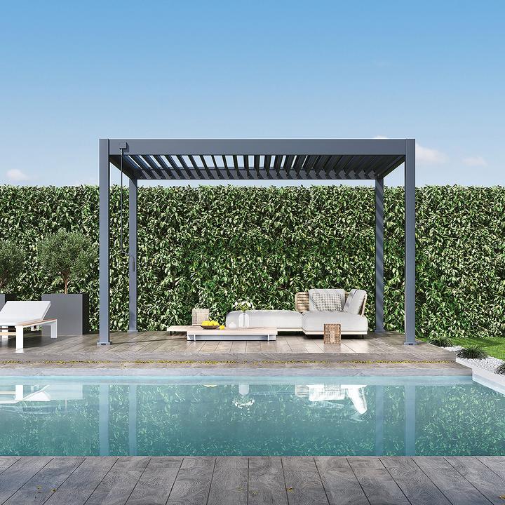 Produktbild Weide Classic | Aluminium Pavillon | 3 x 4 M | Lamellendach anthrazit | Pergola freistehend (300 cm, 225 cm)
