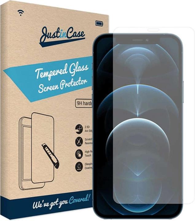 Actual product image Just in Case Tempered Glass Clear Screen Protector Apple iPhone 12/12 Pro (1 Piece, Apple iPhone 12)