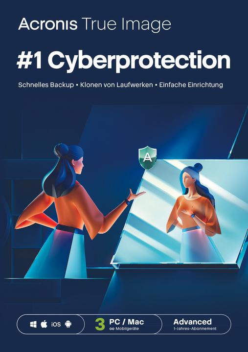 Immagine prodotto Acronis Cyber Protect Home Office Advanced (3 Utente, 1 Dispositivi/Utenti, 12 mesi)