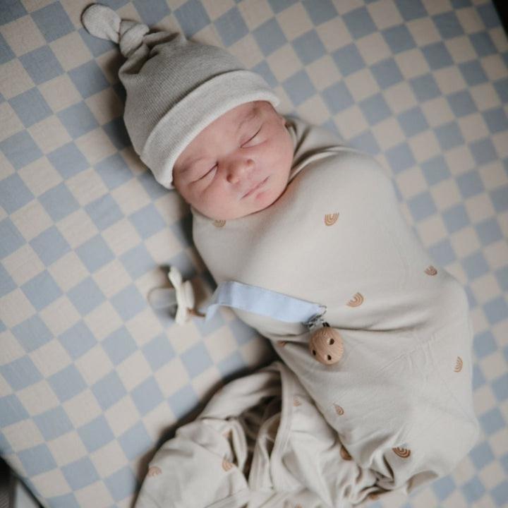 Actual product image Mushie Ribbed Baby Beanie