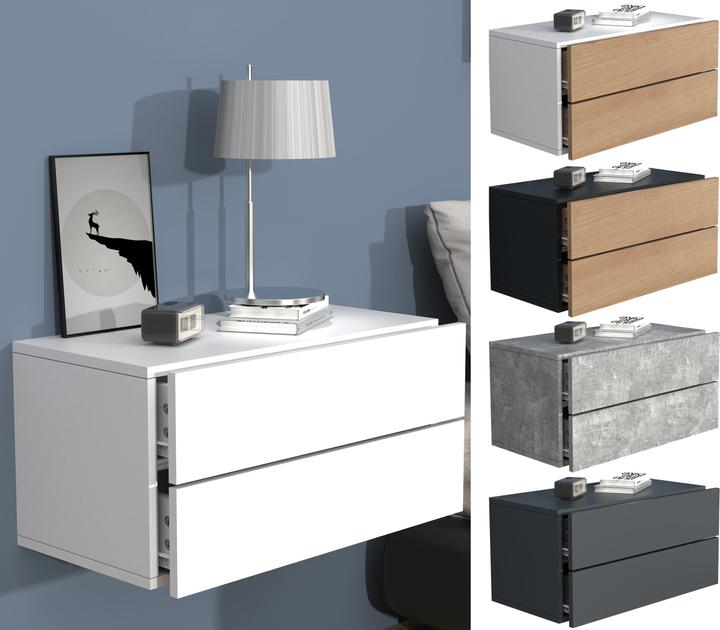Actual product image VCM Wooden Wall Drawer Bedside Cabinet Wall Board Drawer Console Bedside Table Usal L 60 cm (60 x 32 x 32 cm)