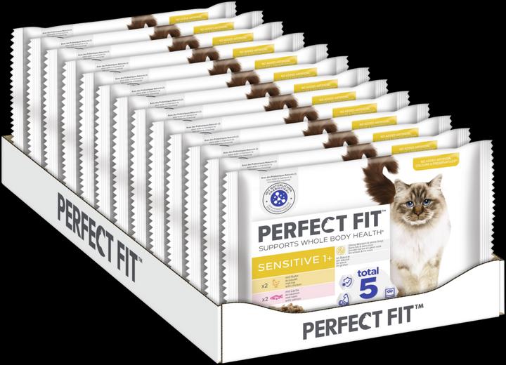 Produktbild Perfect Fit Multipack Portionsbeutel Sensitive Huhn & Lachs (Adult, Senior, 13 Stk., 4420 g)