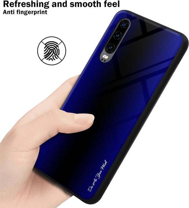 Produktbild Cadorabo TPU Gestreiftes Glas Cover (Huawei P30)