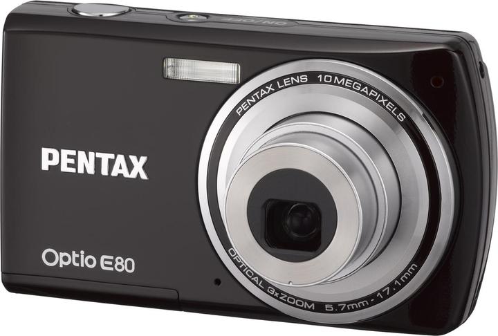 Pentax Optio E80, 10MPixel, 3x opt. Zoom, HD-Movies, Schwarz (1/2,3'')