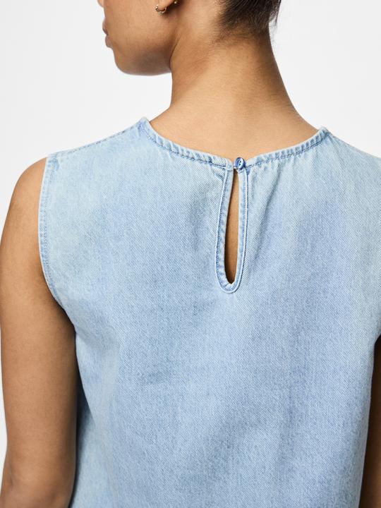 Produktbild Pieces Pcflora Sl Mini Denim Dress Noos (L)
