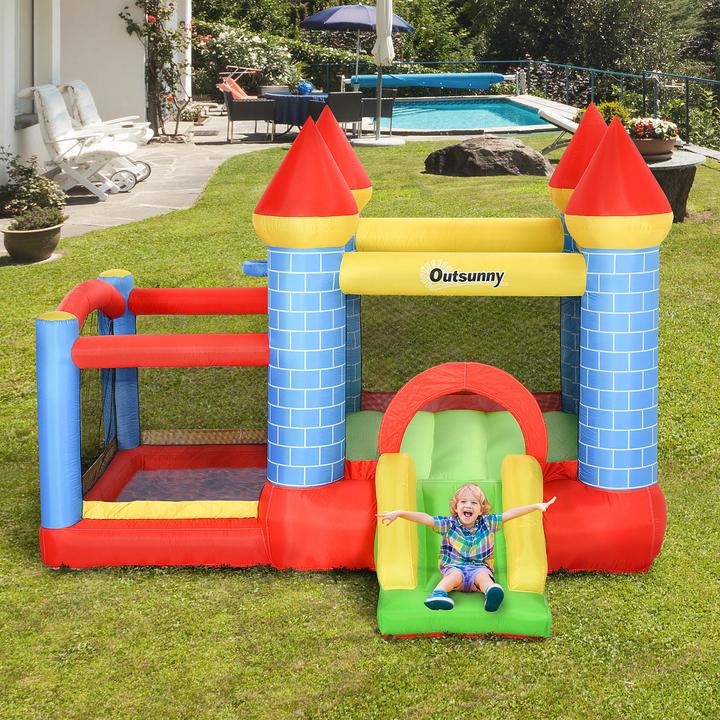 Actual product image Outsunny Bouncy castle with slide and pool