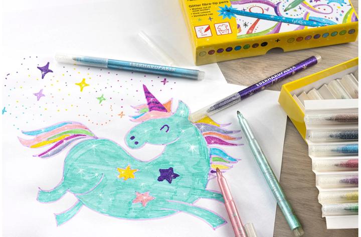 Immagine prodotto EberhardFaber Penna in fibra Glitter (Multicolore, 16 x)