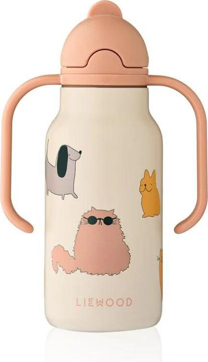 Liewood Trinkflasche Kimmie aus Stahl Cats and Dogs Sandy (0.25 l)