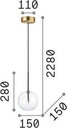 Immagine prodotto Ideal lux Lampada a sospensione EQUINOXE G4 ⌀150mm ottone bianco caldo 277370 (G4, 160 lm)