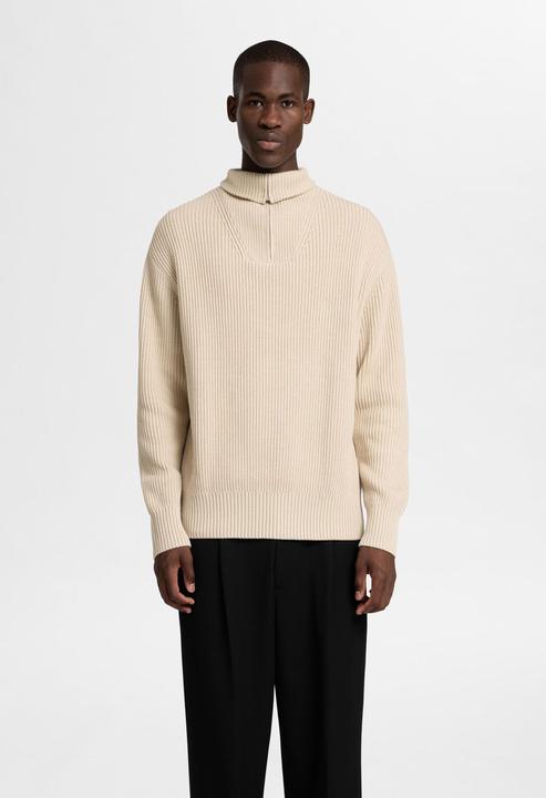 Actual product image Selected Homme 100% cotton half-zip jumper (S)