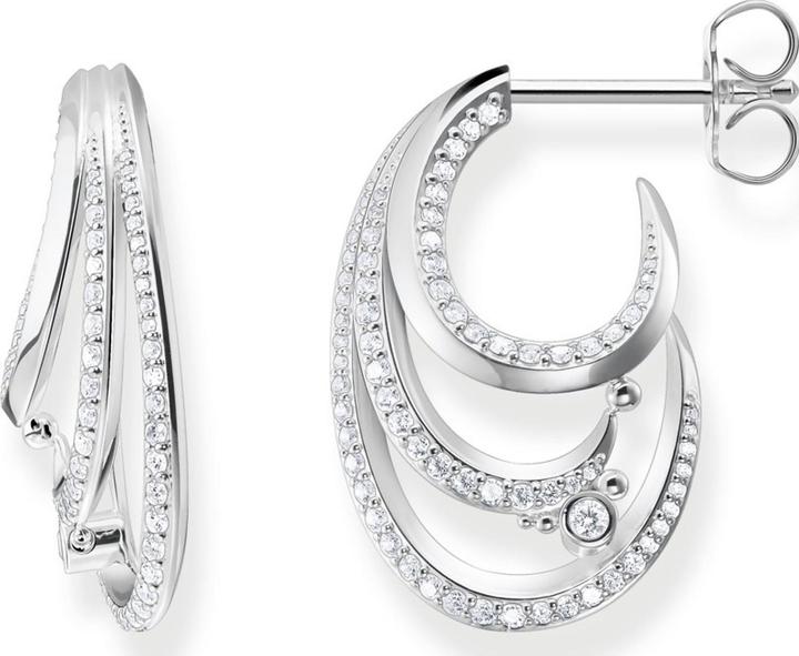 Actual product image Thomas Sabo Earrings wave with white stones (925 silver)