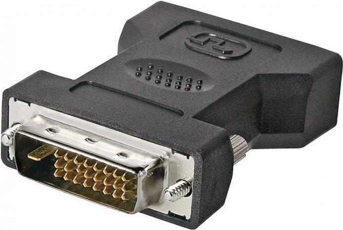 Actual product image Tecline Wentronic Goobay DVI-I/DVI-D Adapter, DVI-I socket dual link (24+5-pin), black (DVI)