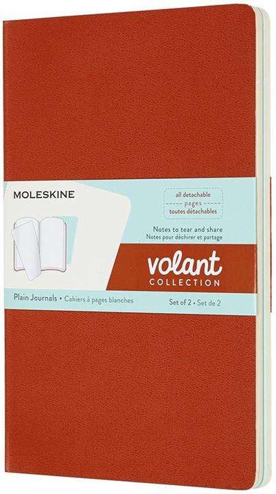 Moleskine Flounce L/A5, set di 2, vuoto, copertina morbida, rosso corallo, blu acquamarina (13 x 21 cm, Nessuna, Copertina morbida)