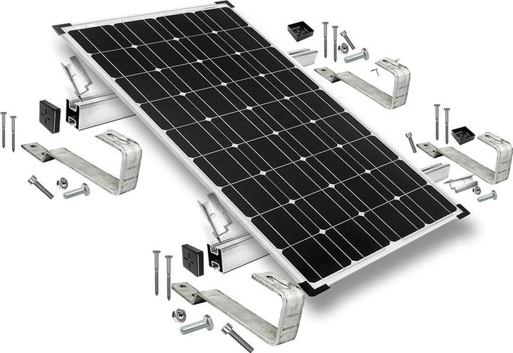 Produktbild Offgridtec Befestigungs-Set für 1 Solarmodul - für Biberschwanz Ziegel für Solarmodule mit 40mm Rahmenhöhe