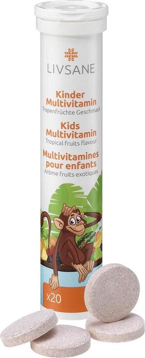 Image du produit Livsane Multivitamines pour enfants arôme fruits exotiques cpr eff (20 pièce(s), Cachets, Comprimé effervescent, 101 g)