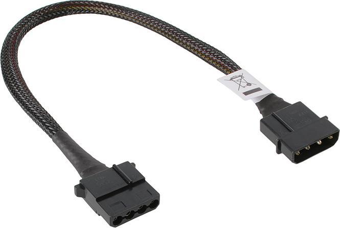 Actual product image Akasa 4-pin Molex extension sleeved - 30cm black
